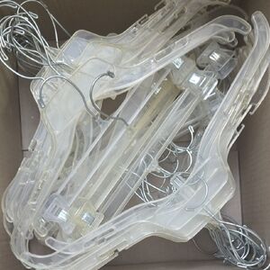 Clear Plastic Hangers with Metal Hooks